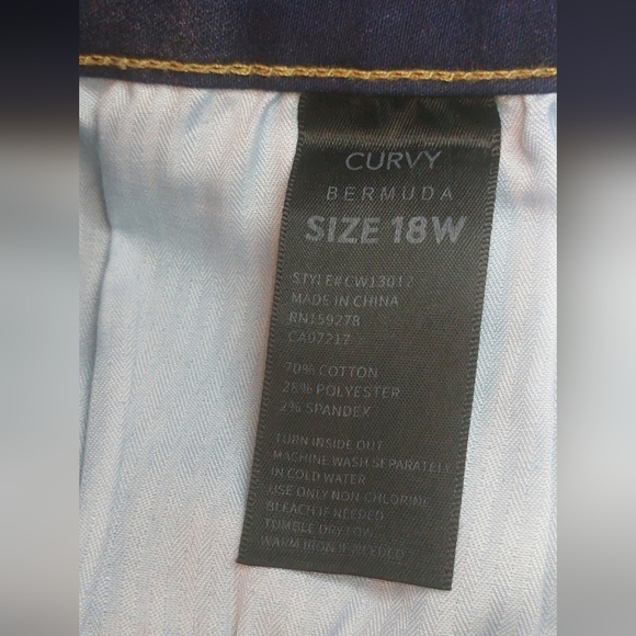 Copperflash Dark Wash Curvy Bermuda Denim High Rise Jean Shorts Size 18W Jorts - Picture 8 of 8